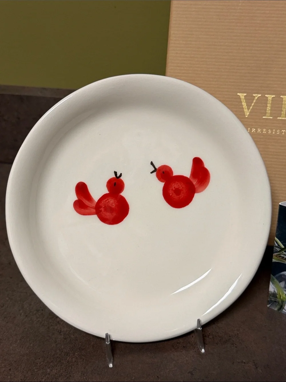Vietri Red Bird Plate